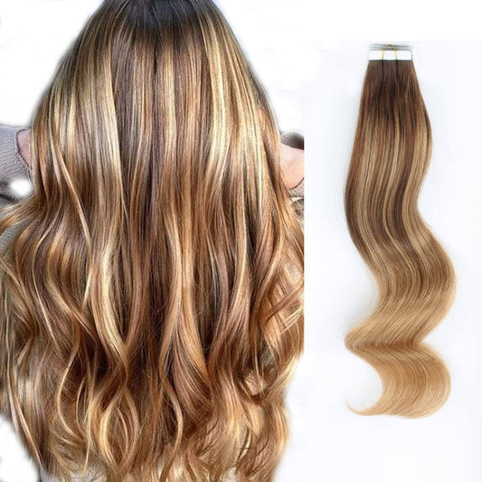 Abh Amazingbeauty Hair Sun-Kissed Human Hair Tape Extensions Balayage Invisible