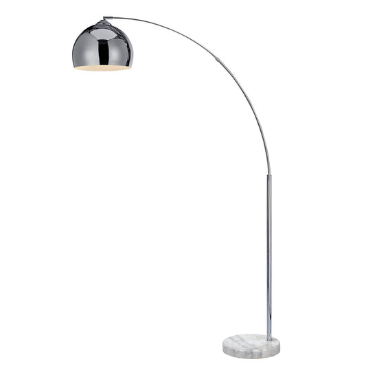 66.93 Arquer Arc Floor Lamp With Faux Marble Base Gold - Teamson Home